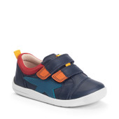 Start-Rite Playhouse Star, Navy/multi leather rip-tape first walking shoes 0854_19