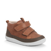 Start-Rite Rove, Tan leather/suede kids rip-tape first casual boots 0857_0