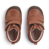 Start-Rite Rove, Tan leather/suede kids rip-tape first casual boots 0857_0