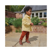 Start-Rite Rove, Tan leather/suede kids rip-tape first casual boots 0857_0
