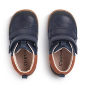 Start-Rite Rove, Navy leather kids rip-tape first casual boots 0857_19