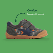 Start-Rite Tickle Star, Dark green leather/nubuck camo rip-tape pre-school casual shoes 1761_5