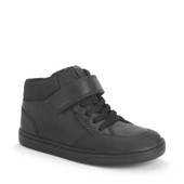 Start-Rite Orbit, Black leather kids rip-tape casual boots 1762_7