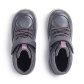 Start-Rite Orbit Star, Slate grey pearlised leather girls rip-tape casual boots 1765_4