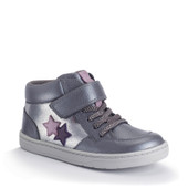 Start-Rite Orbit Star, Slate grey pearlised leather girls rip-tape casual boots 1765_4
