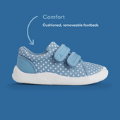 Start-Rite Wriggles, Double bar blue polka dot girls rip-tape first walking shoes 6215_2