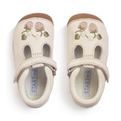 Start-Rite Squish, Cream leather girls t-bar pre-walker shoes 0858_4