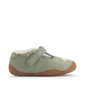 Start-Rite Squish, Dusky green leather girlsT-bar pre-walking shoes 0858_5