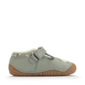 Start-Rite Squish, Dusky green leather girlsT-bar pre-walking shoes 0858_5