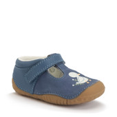 Start-Rite Squish, Denim blue nubuck/leather babies T-bar pre-walker shoes 0858_2