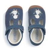 Start-Rite Squish, Denim blue nubuck/leather babies T-bar pre-walker shoes 0858_2