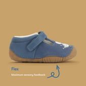 Start-Rite Squish, Denim blue nubuck/leather babies T-bar pre-walker shoes 0858_2