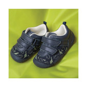 Start-Rite Shoes Roar, Roar navy dino nubuck/leather rip-tape baby pre-walkers