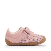 Start-Rite Little Smile, Dusky pink leather/nubuck leopard girls rip-tape pre-walkers 0823_36