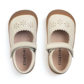 Start-Rite Eva, Cream leather girls rip-tape floral first walking shoes 0841_4