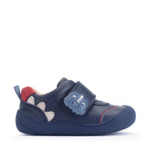 Start-Rite Tread, Navy leather dino rip-tape first walking shoes 0843_19