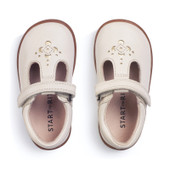 Start-Rite Eternal, Cream leather girls rip-tape T-bar first walking shoes 0850_14
