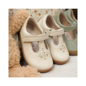 Start-Rite Eternal, Cream leather girls rip-tape T-bar first walking shoes 0850_14
