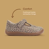 Start-Rite Eternal, Taupe nubuck/splash girls rip-tape T-bar first walking shoes 0850_4