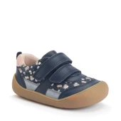 Start-Rite Duel, Navy floral nubuck/leather casual rip-tape first walking trainers 0851_19