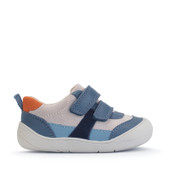 Start-Rite Duel, Denim blue/multi leather/nubuck casual rip-tape first walking trainers 0851_2