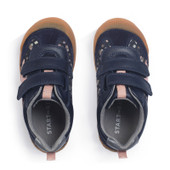 Start-Rite Tickle Star, Navy leather/floral nubuck rip-tape girls pre-school casual shoes 1761_19