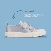 Start-Rite Tide, Tide, Silver canvas kids closed rip-tape canvas shoes 6214_4