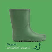Start-Rite Showers,  Forest green slip on waterproof kids wellies 9936_5