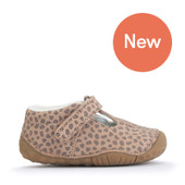 Start-Rite Tumble, Taupe splash nubuck baby girls rip-tape t-bar pre-walkers 0761_4