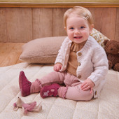 Start-Rite Squish, Berry nubuck mouse girls T-bar rip-tape pre-walker shoes 0858_8