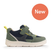 Start-Rite Stride, Khaki nubuck mix rip-tape pre-school casual kids trainer shoes 0862_5