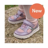 Start-Rite Stride, Mauve/silver nubuck mix girls rip-tape pre-school casual trainer shoes 0862_6