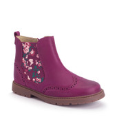 Start-Rite Chelsea, Berry leather/floral girls zip-up ankle boots 1727_58