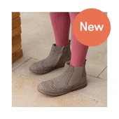 Start-Rite Bramble, Taupe splash nubuck girls zip-up Chelsea boots 1751_14