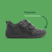 Start-Rite Hat-trick, Black leather rip-tape football first school shoes 1793_7