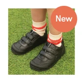 Start-Rite Hat-trick, Black leather rip-tape football first school shoes 1793_7