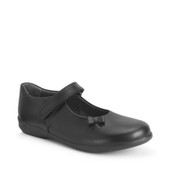 Start-Rite Ribbon, Black leather girls rip-tape Mary-Jane bow school shoes 2845_7
