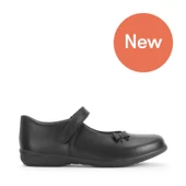 Start-Rite Ribbon, Black leather girls rip-tape Mary-Jane bow school shoes 2845_7