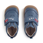 Start-Rite Harvest, Denim blue leather train rip-tape baby first walking shoes 0844_12