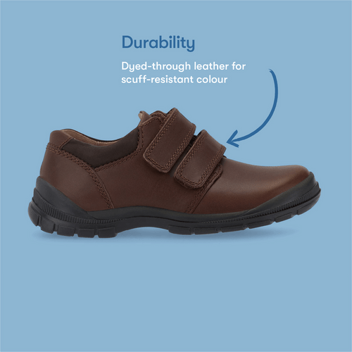 Start-Rite Engineer, brown leather boys riptape school shoes 2270_0