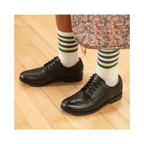 Start-Rite Brogue Pri, black leather lace-up closed school shoes 2745_7