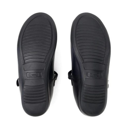 Start-Rite Poppy, black leather girls rip-tape T-bar school shoes 2747_7