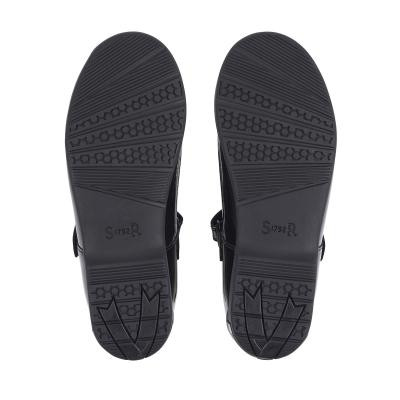 Start-Rite Leapfrog, Black patent girls rip-tape T-bar school shoes 2789_3