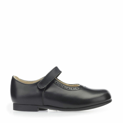Start-Rite Delphine, Black leather girls rip-tape traditional school shoes 3440_7