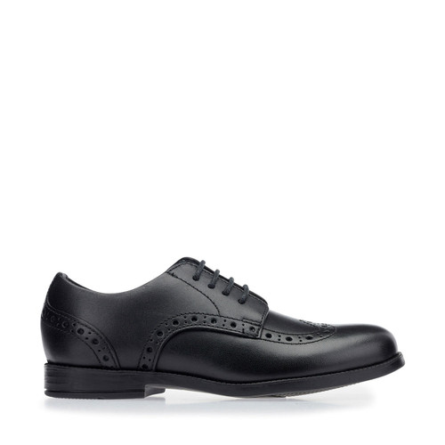 Start-Rite Brogue Snr, Black leather lace-up school shoes 3503_7