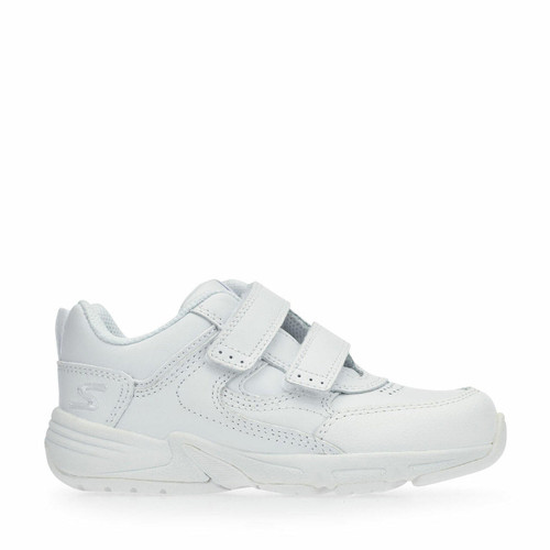 Start-Rite Meteor, white leather rip-tape school trainers 6283_4