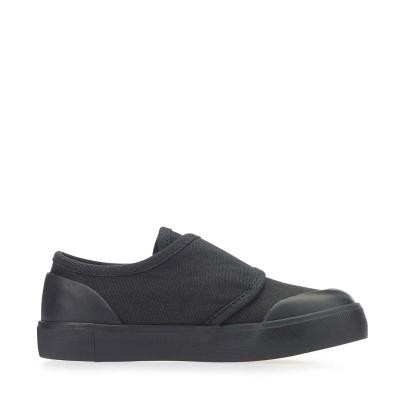 plimsolls black slip on