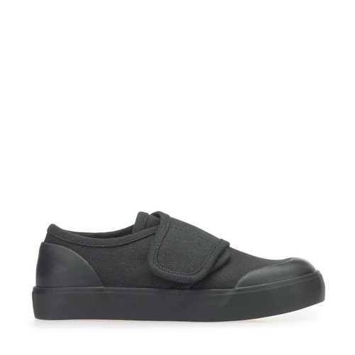 Start-Rite Skip, black rip-tape canvas school plimsolls 6529_7