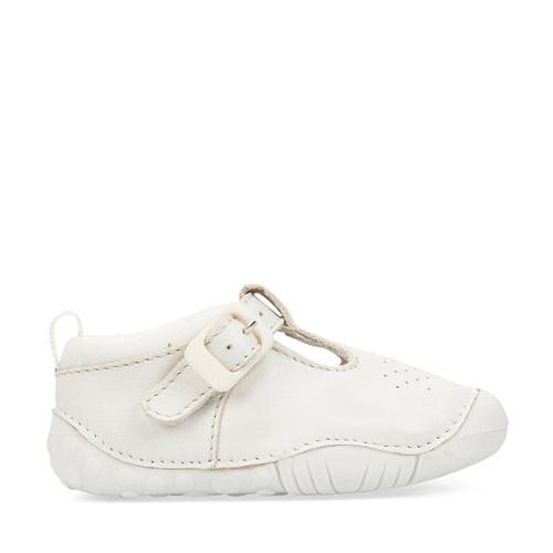 Start-Rite Baby Jack, white leather t-bar buckle pre-walkers 0746_7