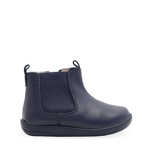 Start-Rite Avenue, Navy leather boys zip-up first boots 0790_9